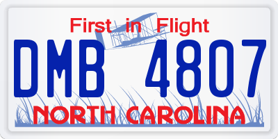 NC license plate DMB4807