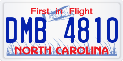 NC license plate DMB4810