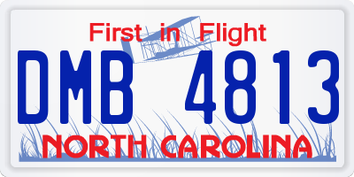 NC license plate DMB4813