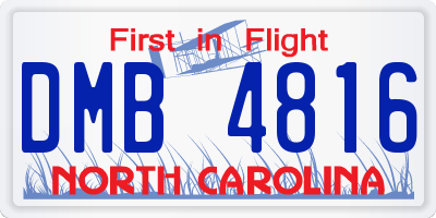 NC license plate DMB4816