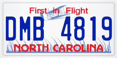 NC license plate DMB4819