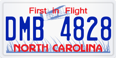 NC license plate DMB4828