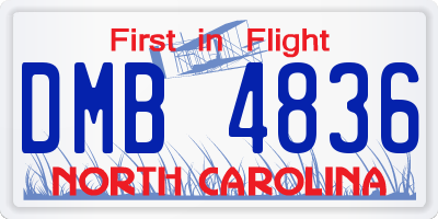 NC license plate DMB4836