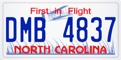 NC license plate DMB4837