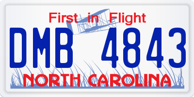 NC license plate DMB4843
