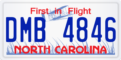 NC license plate DMB4846
