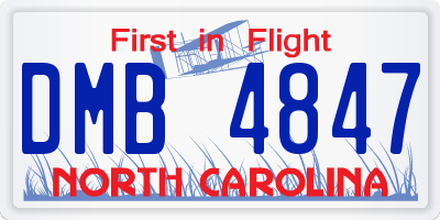NC license plate DMB4847
