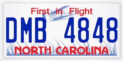 NC license plate DMB4848