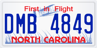 NC license plate DMB4849