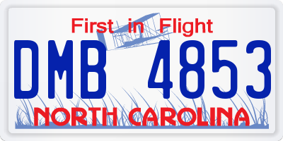 NC license plate DMB4853