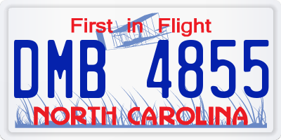 NC license plate DMB4855