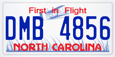 NC license plate DMB4856