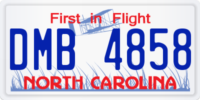 NC license plate DMB4858