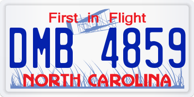NC license plate DMB4859