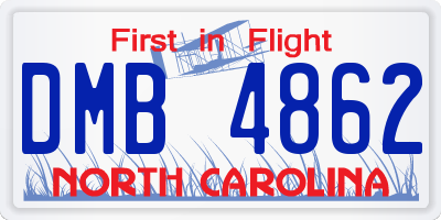 NC license plate DMB4862