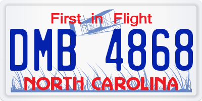NC license plate DMB4868