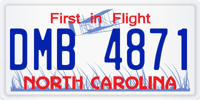NC license plate DMB4871