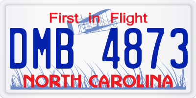 NC license plate DMB4873