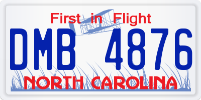 NC license plate DMB4876
