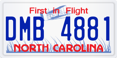 NC license plate DMB4881
