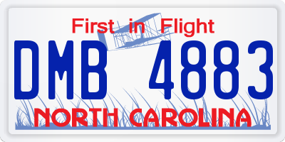 NC license plate DMB4883