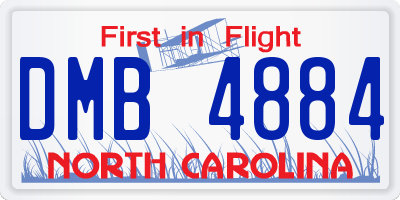 NC license plate DMB4884