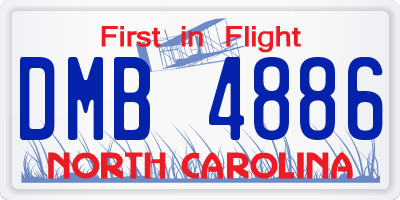 NC license plate DMB4886