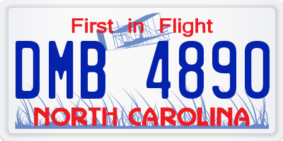 NC license plate DMB4890