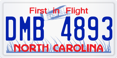 NC license plate DMB4893
