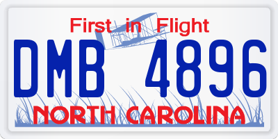 NC license plate DMB4896