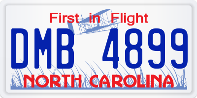 NC license plate DMB4899