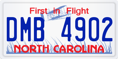 NC license plate DMB4902