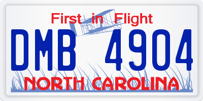 NC license plate DMB4904