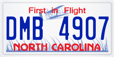 NC license plate DMB4907