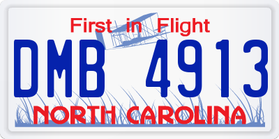 NC license plate DMB4913