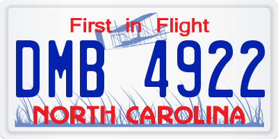 NC license plate DMB4922