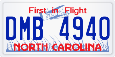 NC license plate DMB4940