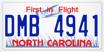 NC license plate DMB4941