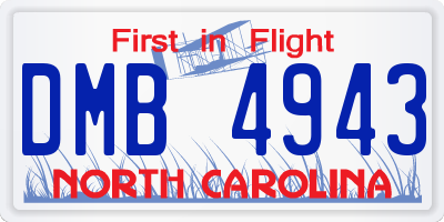 NC license plate DMB4943