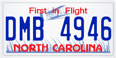 NC license plate DMB4946