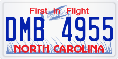 NC license plate DMB4955