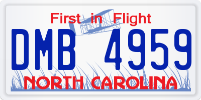 NC license plate DMB4959