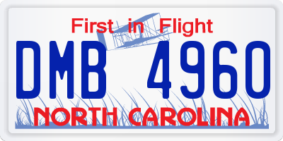 NC license plate DMB4960