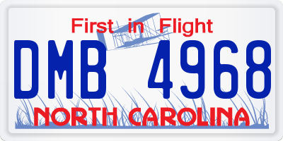 NC license plate DMB4968