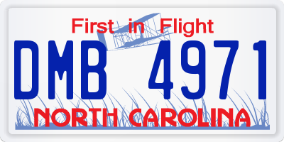 NC license plate DMB4971