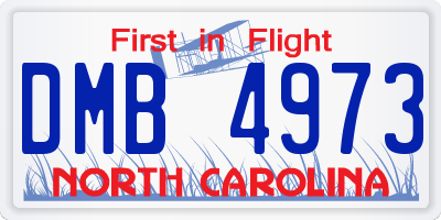 NC license plate DMB4973