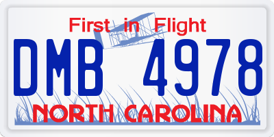 NC license plate DMB4978
