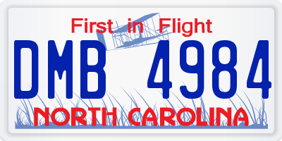 NC license plate DMB4984
