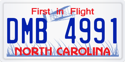 NC license plate DMB4991