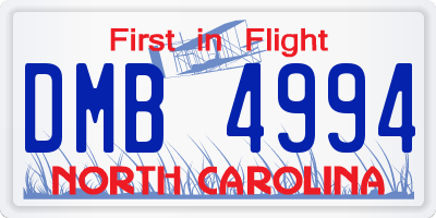 NC license plate DMB4994